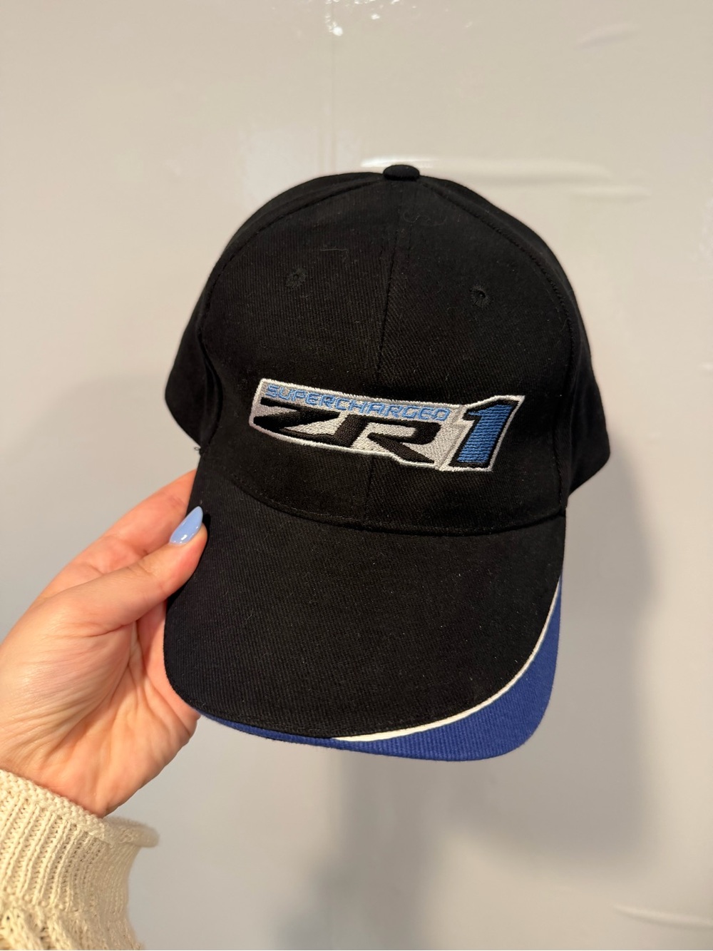 Black and Blue Embroidered ZR1 Corvette Baseball Cap